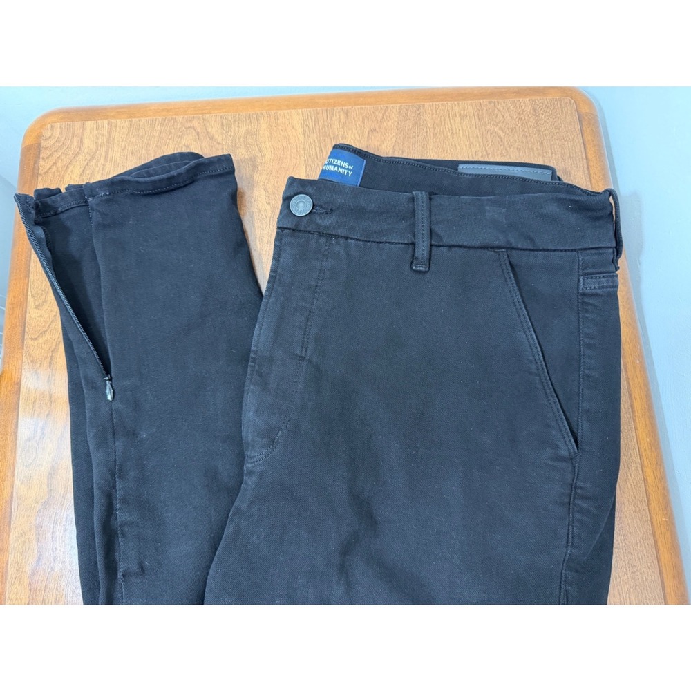 Citizens of Humanity Mens Black Slim Fit Zipper Ankle Pants Stretch Chino 34
